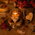 WALENTYNKOWY ZESTAW PREZENTOWY ZE ŚWIECĄ SOJOWĄ - zestaw świeca sojowa miłość serce walentynki