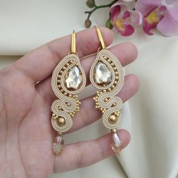 Kolczyki klipsy kryształowe złote złociste