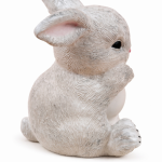 Świecznik wielkanocny Biały Króliczek | gipsowy świecznik dekoracyjny - 