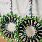 Zielone Tkane RINGI Kolczyki Koralikowe 01 - Zielone Tkane RINGI Koralikowe Kolczyki wykonane ręcznie z drobnych koralików - OBJET d'ART Biżuteria i dodatki handmade (4)