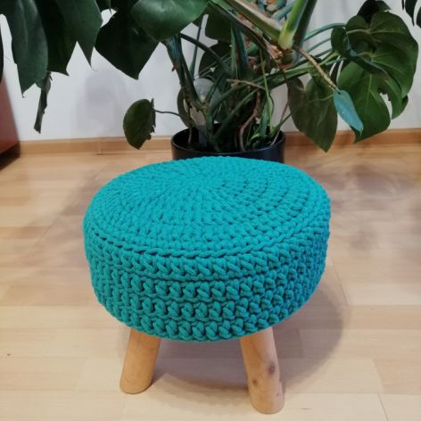 Pokrowiec na taboret,stołek w stylu skandi 40cm.