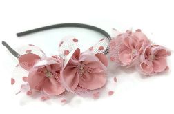 Opaska z różowymi kwiatuszkami i bransoletka