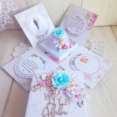 Exploding box ślubny Flowery Sweetness GOTOWY