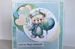 Urodzinowa pastelowa z misiem