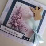 Kartka świąteczna Boże Narodzenie z aniołkiem w różu - Kartka świąteczna Boże Narodzenie z aniołkiem w różu