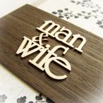 Man & Wife - kartka ślubna w beżu - 