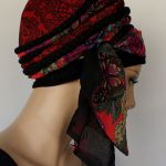 TATIANA, lekki turban - turban, szarfa wiązana z boku głowy