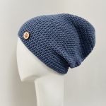 Czapka przejściowa cienka beanie smerf bawełna jeans - czapka smerfetka