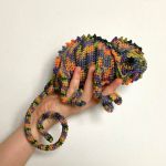 Kameleon szydełkowy wielokolorowy - 