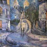 Montmartre, Paryż,  obraz akrylowy na płótnie 50x50x2  - 