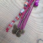Brelok do kluczy Boho - Pink Bird Charm - 3