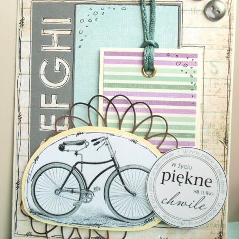 kartka uniwersalna z rowerem