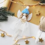 Makramowy Aniołek na święta - zawieszka  - 