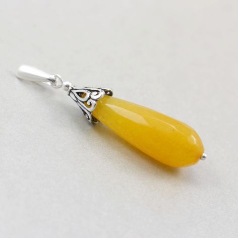 Jadeit w srebrze - wisior 