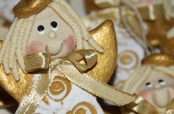świątecznie - aniołki z masy solnej, prezent dla gości, ozdoba choinki