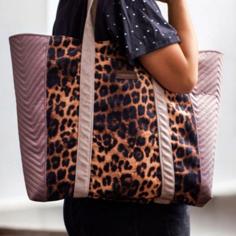 Shopperka z weluru panterka