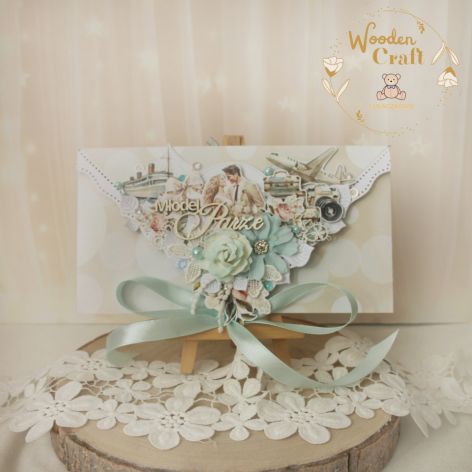 Kartka ślubna kopertówka "Bon Voyage2" GOTOWA