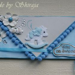 Kartka z okazji narodzin- 'konik na biegunach'