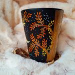 Nocne kocie tajemnice. Kubek ręcznie malowany 300 ml. - ręcznie malowane