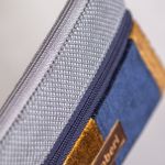 Szaro-miodowo-granatowy portfel - 