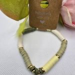 Bransoletka oliwkowo-kremowa - 