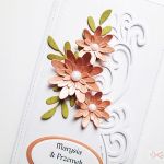 Kartka NA ŚLUB - koralowe kwiaty - Ślubna kartka z koralowymi kwiatami