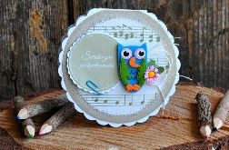 Kartka dla nauczyciela z sówką