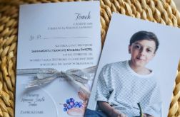 Eleganckie zaproszenie na I Komunię Świętą ze zdjęciem