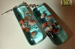 Magnolia - kolczyki z żywicy i srebra