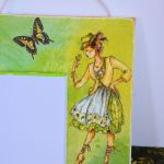 Deseczka na notatki - Dziewczyna z motylem - Piękna deseczka mdf została pomalowana, a potem ozdobiona metodą decoupage.  Tym razem z motywem kobiety w stylu folk i motyla.