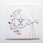 Delikatna kartka z personalizacją na Chrzest - Kartka handmade na Chrzest z gołębicą