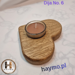 Świecznik drewniany dębowe serce romantyczne Dija No. 6 - 