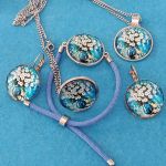 Biały bukiet - komplet biżuterii - Biały bukiet