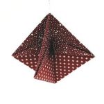 Bombka origami czerwony stożek gwiazdy kropki - 2