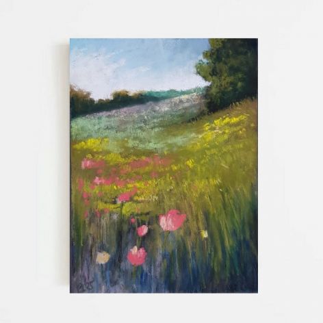 Łąka-praca formatu 24/18 cm .