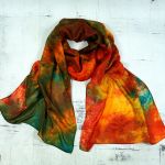 Ręcznie barwiony szal jedwabny /192/ - szalik dla kobiet