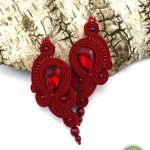 Kolczyki sutasz/soutache w kolorze wina  - Kolczyki w kolorze wina