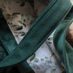 Welurowa shopperka patchwork butelkowa zieleń – unikatowa torba handmade - 