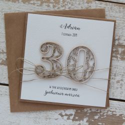 Rustykalna kartka urodzinowa na 30,40,50