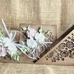 168,ślubny komplet w kolorze eco, kartka w pudełku z torebką - 168,ślubny komplet w kolorze eco, kartka w pudełku z torebką