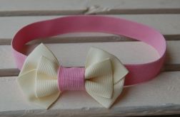 Opaska niemowlęca "Złamana biel & róż"