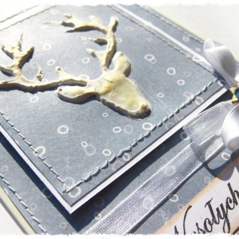 Kartka świąteczna z reniferem