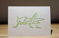 Kartka okolicznościowa haftowana konik polny