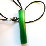 Zielony kwarc Kocie Oko, minimalistyczny wisiorek uniseks - 