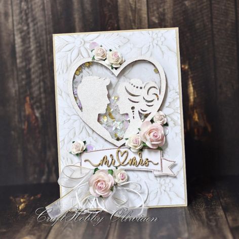 Mr & Mrs - kartka ślubna z shakerem