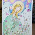 Ilustracja Opiekun - anioł w zieleni