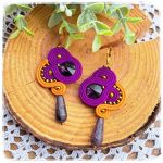 Kolczyki sutasz soutache Fioletowy  - Soutage