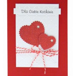 Kartka dla kochanej osoby - czerwone serca