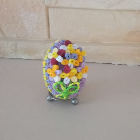 Quillingowe jajko z bratkami