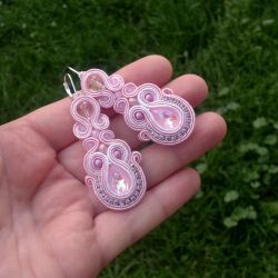 Kolczyki sutasz Różowe, Swarovski